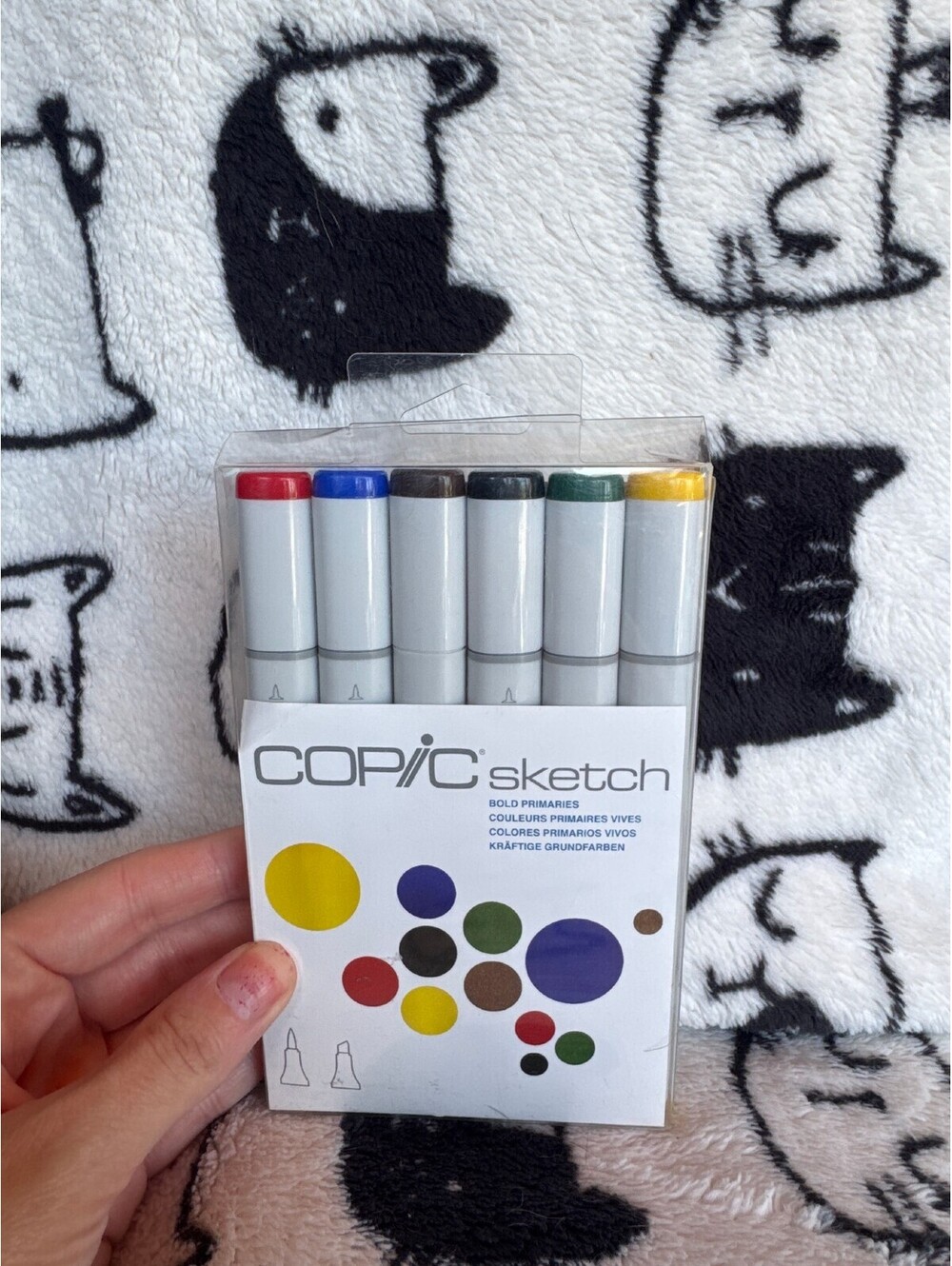 Copic Sketch Markers Bold Primaries 6pc Set Alcohol Ink Dual Tip Brush